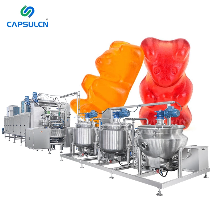 High Speed Fully Automatic Gelatin Gummy and Pectin Jelly Candy Bean Making Machine Machinery Production Line