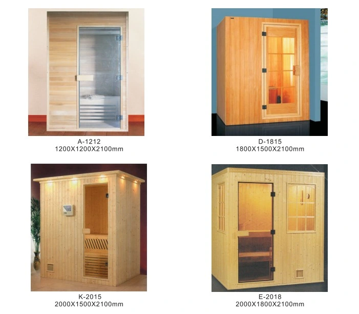 High Quality Finland Spruce Dry/Wet Sauna Room for 4 Person
