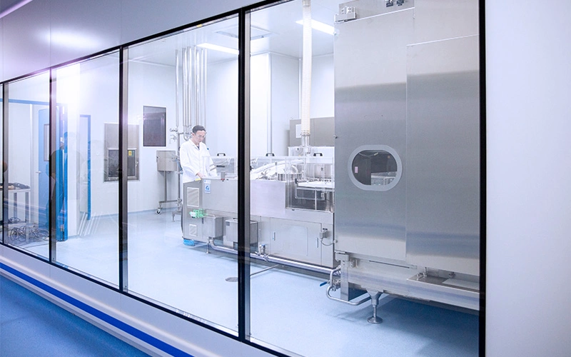 Fire Prevention Double Cesium Potassium Fireproof Glass Cleanroom Window