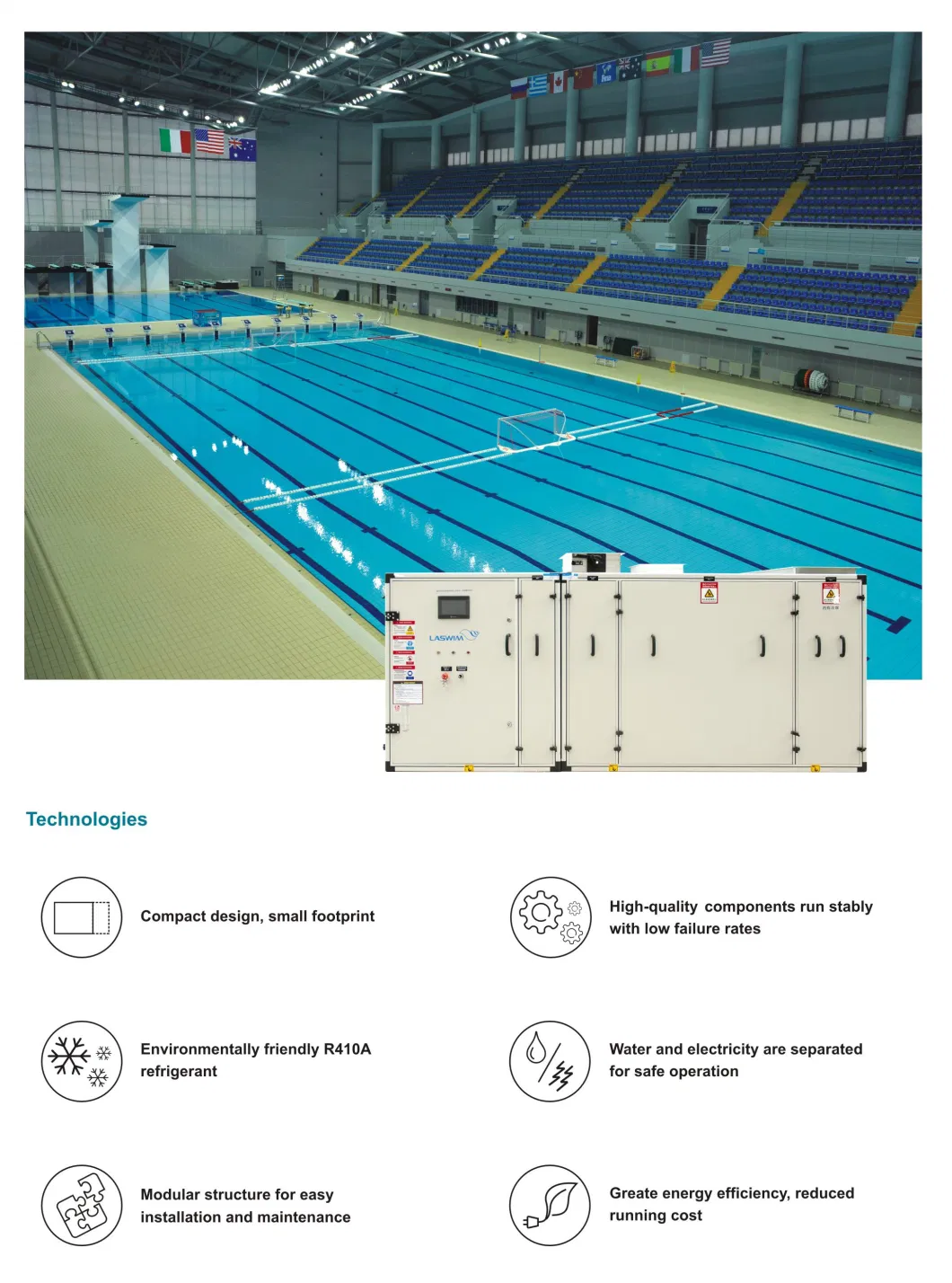 Multifunctional Dehumidifier for Commercial Swimming Pool