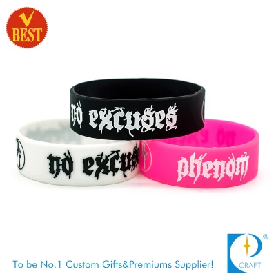 Custom Design Your Own Adjustable Glow Debossed Color Rubber Bracelet RFID NFC Magnetic Wrist Band Thailand Slap BLE DIY NBA Recycled Silicon Wristband for Gift