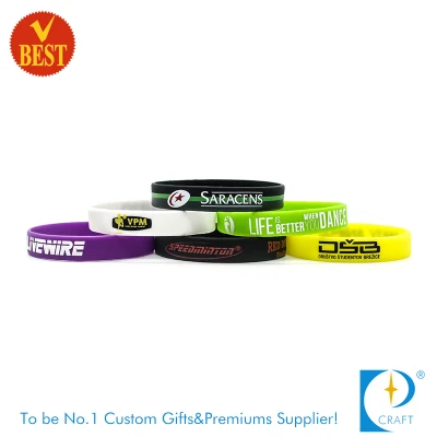 Custom Design Your Own Adjustable Glow Debossed Color Rubber Bracelet RFID NFC Magnetic Wrist Band Thailand Slap BLE DIY NBA Recycled Silicon Wristband for Gift