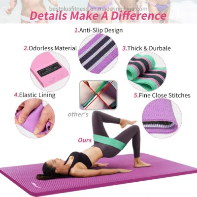 Fabric Resistance Bands for Legs Glutes &amp; HIPS Non Slip Booty Bands Elastic Exercise Gym Bands Home Workout Bands Fitness Bands for Women &amp; Men Hip Circle