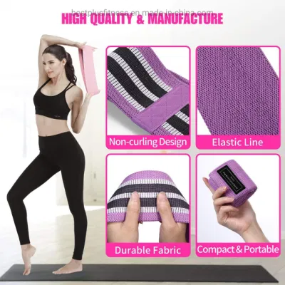 Fabric Resistance Bands for Legs Glutes &amp; HIPS Non Slip Booty Bands Elastic Exercise Gym Bands Home Workout Bands Fitness Bands for Women &amp; Men Hip Circle