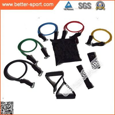 Power Bands Muscle Exerciser Latex Tube 11PCS Latex Resistance Band with Hooks Flexible Foam Tubing