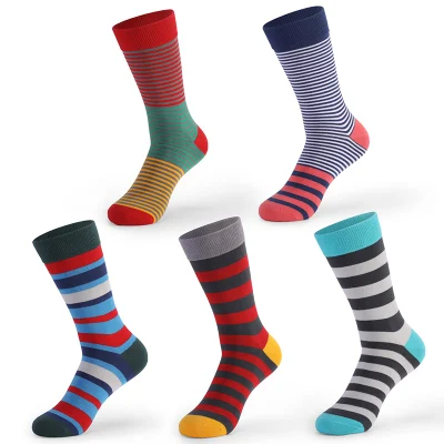 High Quality Wholesale Mens Colorful 100% Cotton Crew Socks