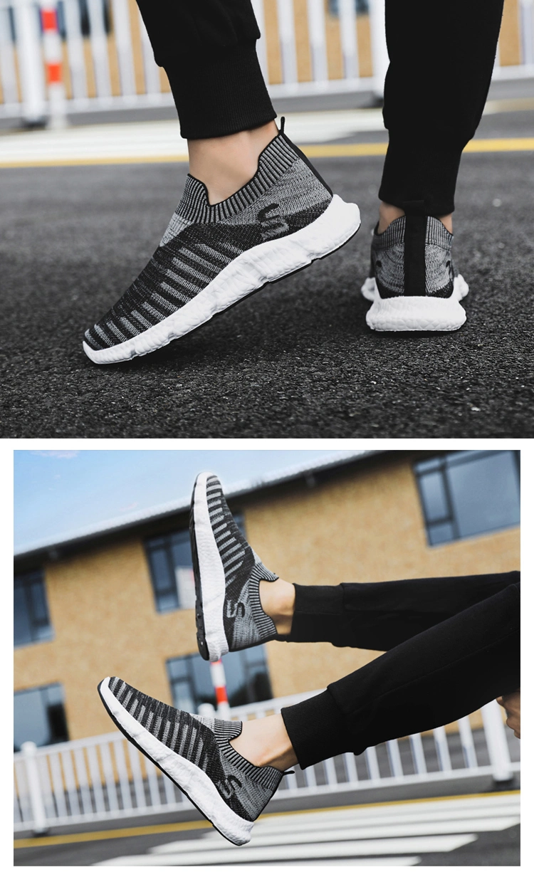 Fashion Casual Logo Custom Mens Sports Trainers Sneakers Sock Running Shoes for Men