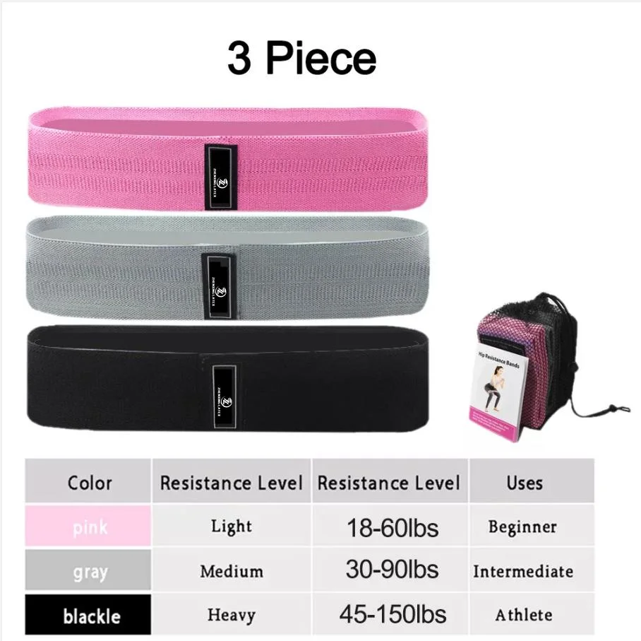 Fitness Elastic Non Slip Wide Circle Exercise Resistance Fabric Booty Bands