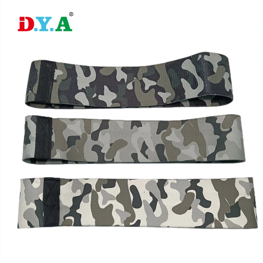 Anti-Slip Camouflage Sublimation Printed Booty Resistance Bands for Legs and Glutes