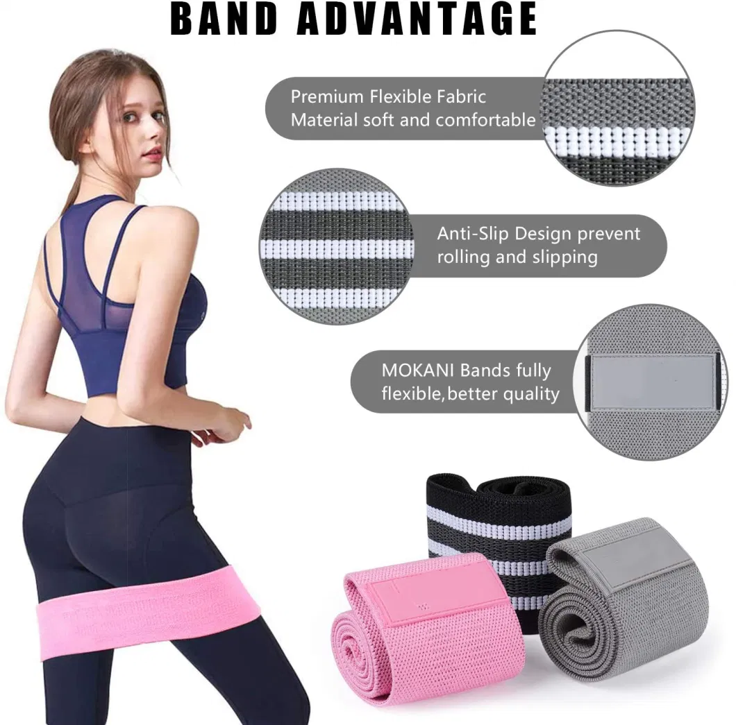Medium Women Strength Training Fitness Exercise Bands Hip Circle Set Non Slip Resistance Band