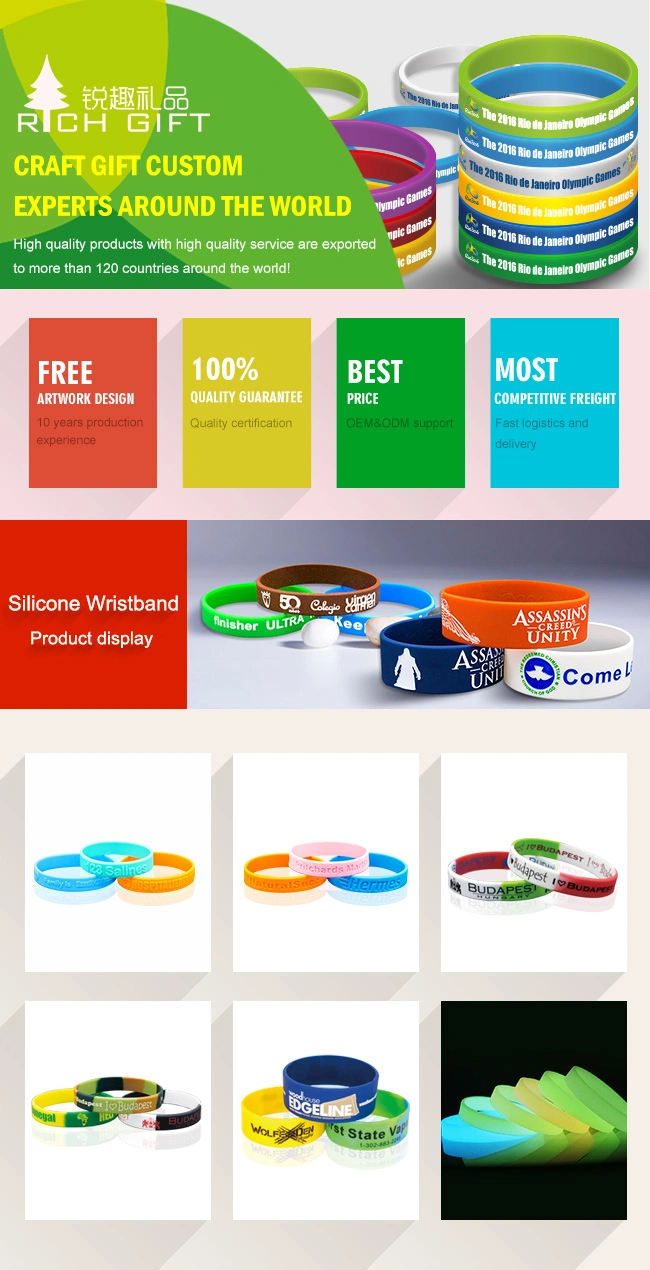 Wholesale Bulk Cheap Custom Eco Friendly Cmyk Printing Silicone Wristbands with Difference Size