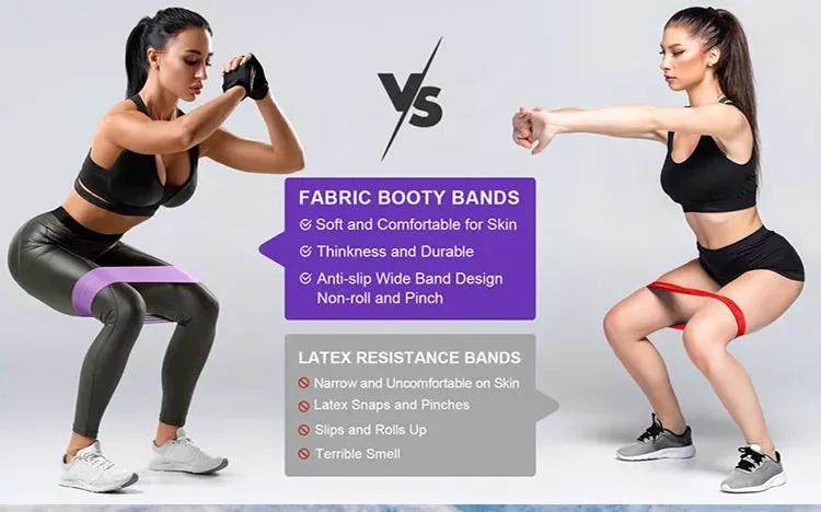 Heavy Duty Sublimation Printing Leg Hip Workout Resistance Band Latex Anti Slip Fabric Fitness Booty Loop Band
