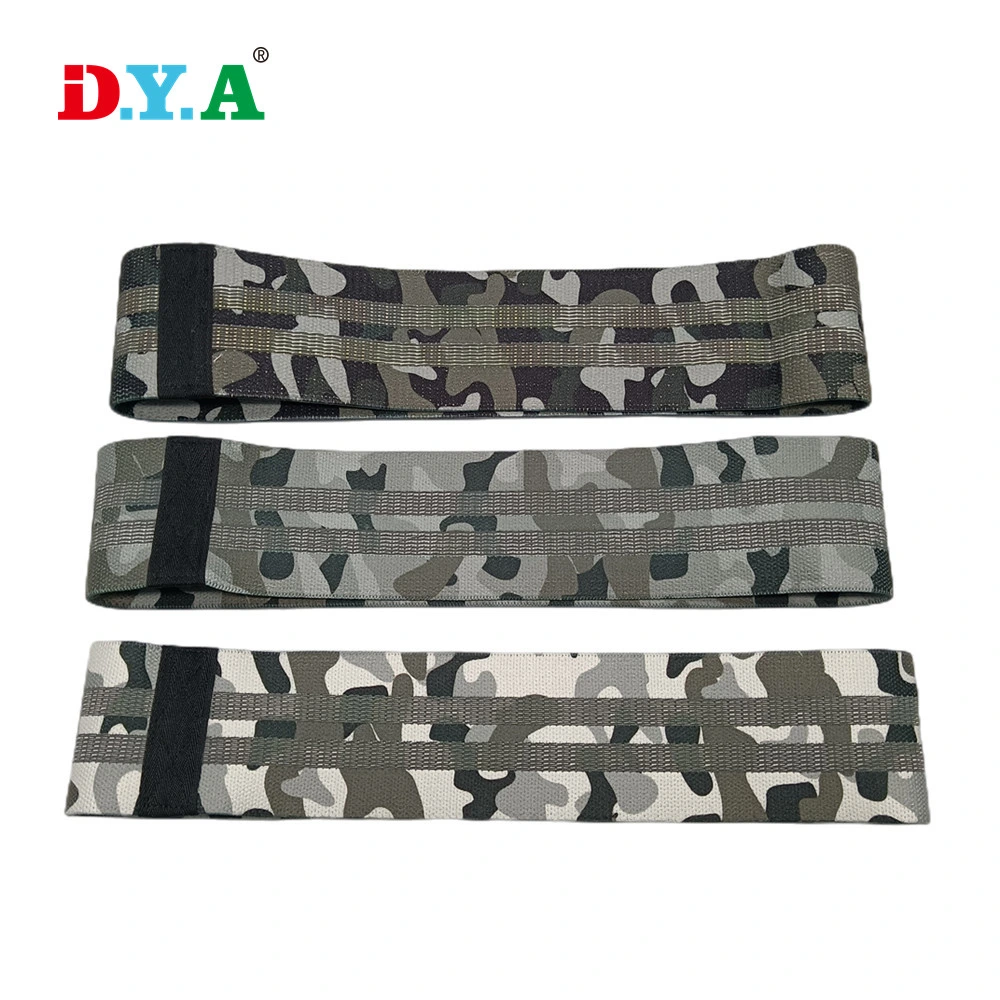 Anti-Slip Camouflage Sublimation Printed Booty Resistance Bands for Legs and Glutes