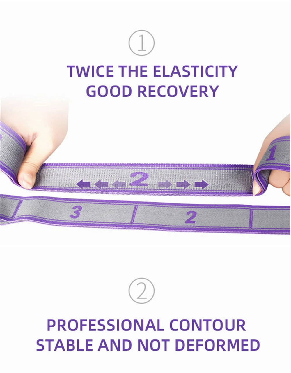 Elastic Stretching Strap Exercise Band with Loops Polyester Yoga Resistance Band Fitness Stretching Yoga Strap Band Ballet