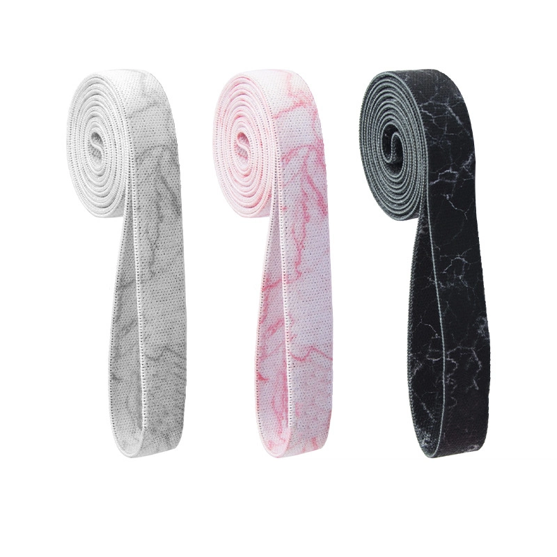 Amazon Hot Sale Marble Customized Logo Full Body Workout Exercise Pull up Cotton Long Fabric Resistance Bands