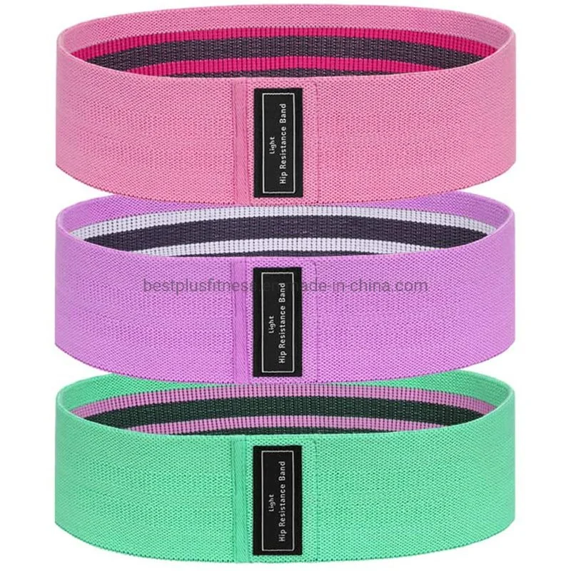 Custom Private Labeling Printed Hip Non Slip Fabric Resistance Bands with Logo