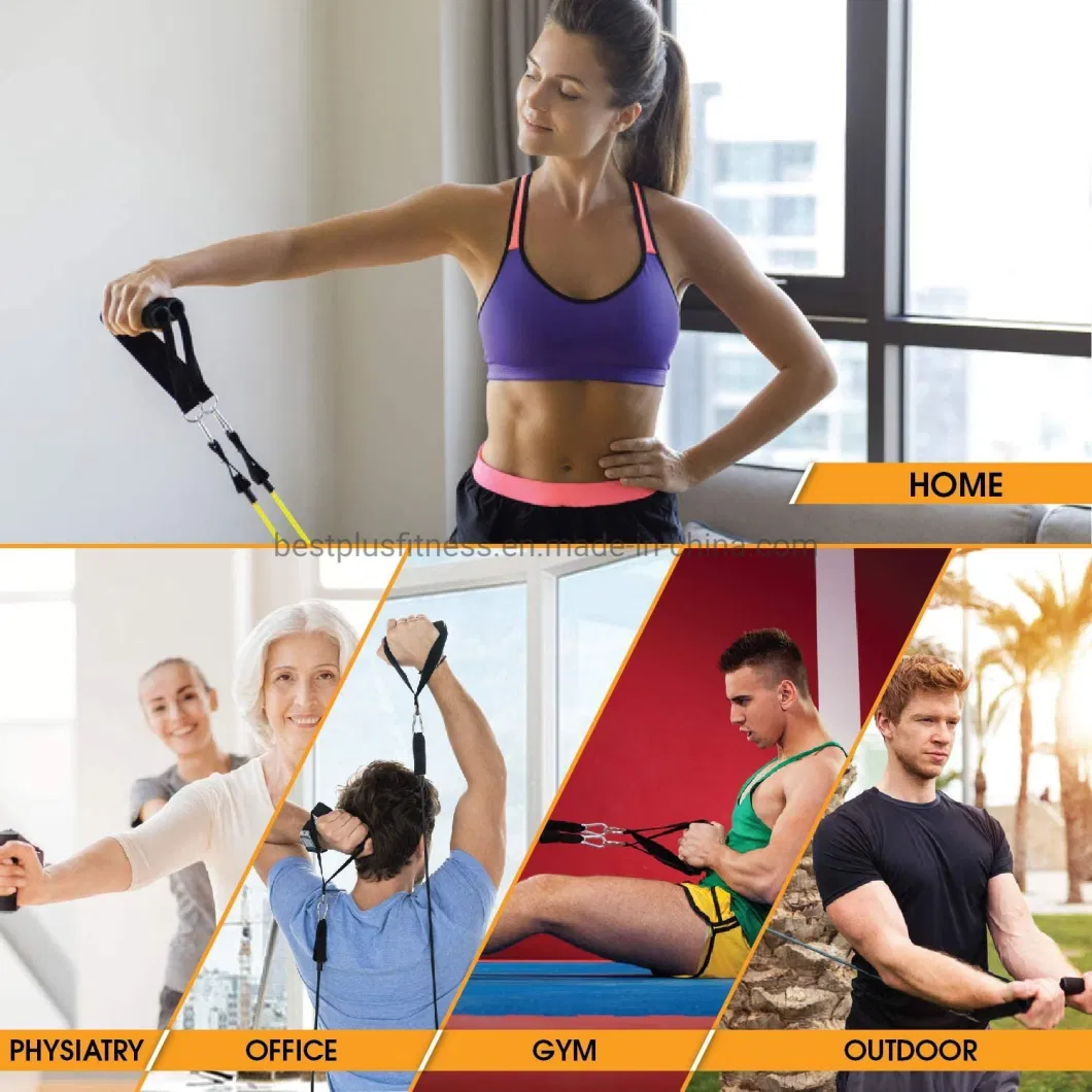 Exercise Resistance Bands Set 11PCS Elastic Workout Bands for Men Women Home Fitness Stackable up to 150 Lbs Latex Heavy Duty Bands with Handles Home Workouts