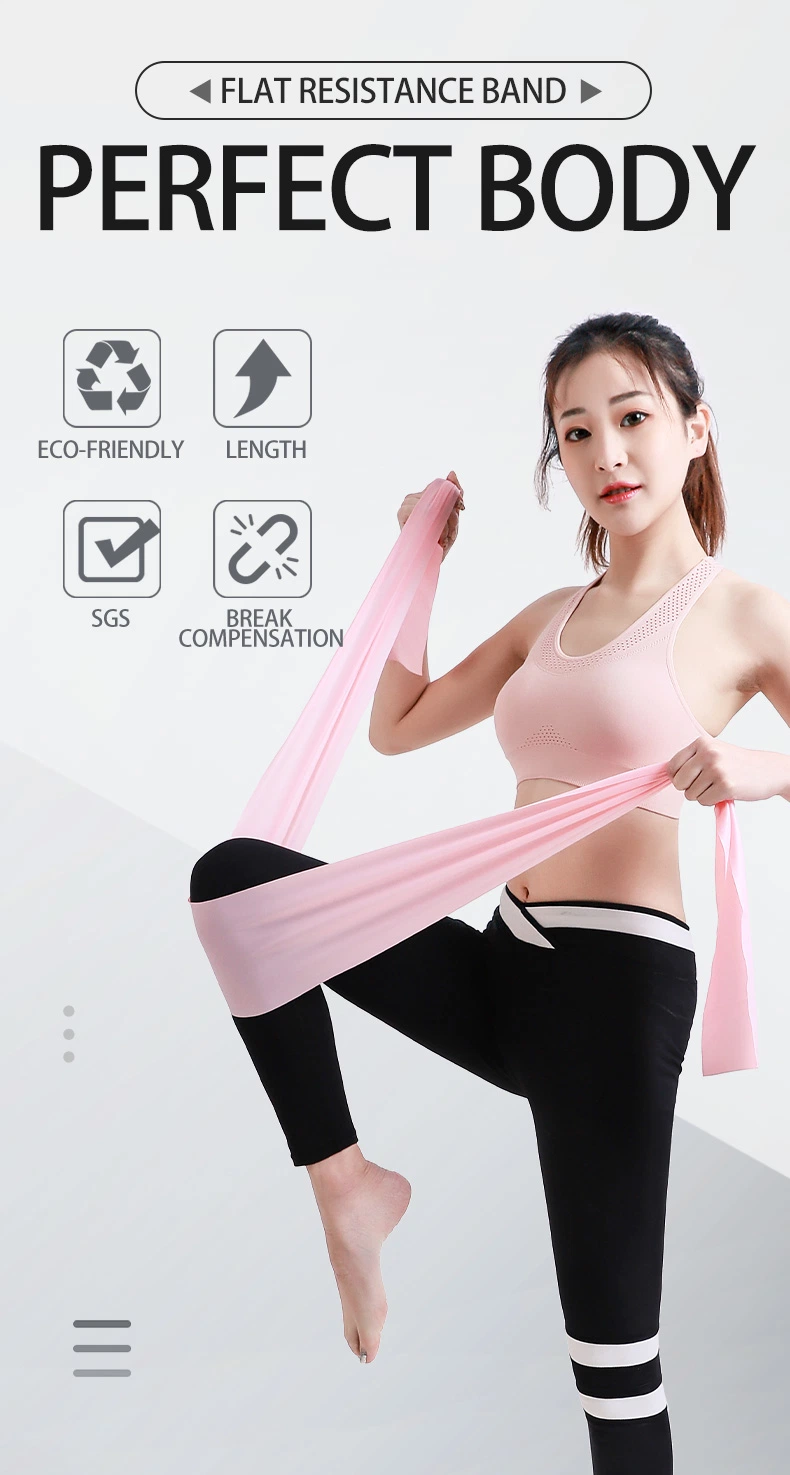 Customized Logo TPE Yoga Resistance Band Fashion Accessories Exercise Band 0.35mm 0.45mm Home Fitness Gym Equipment Elastic Band