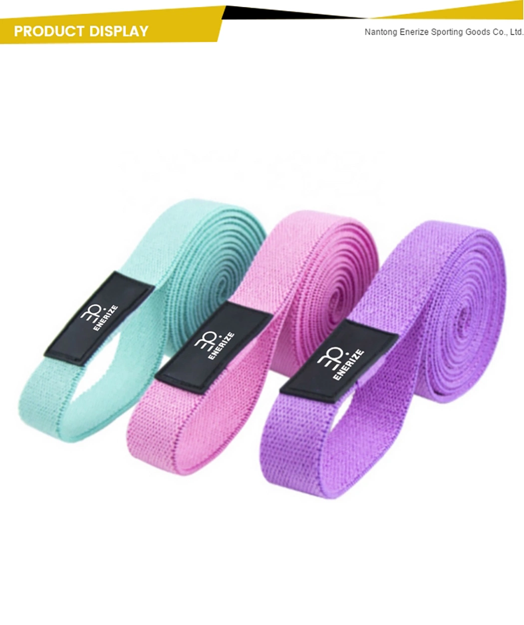 Custom Logo Printed Yoga Gym Exercise Fitness for Legs Glutes Booty Hip Fabric Resistance Bands