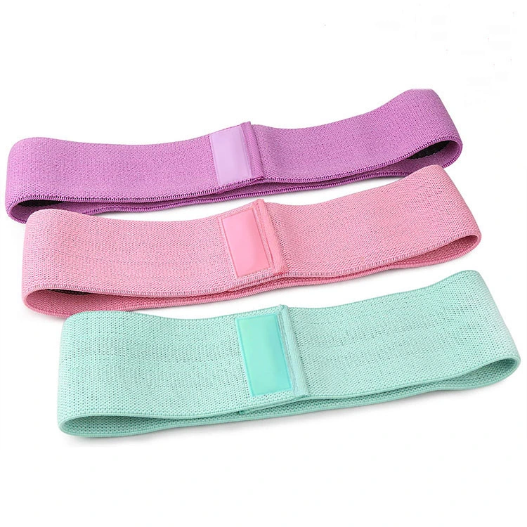 Custom Logo Elastic Exercise Workout Bands Stretch Hip Circle Fabric Booty Band Gym Fitness Resistance Loop Yoga Band