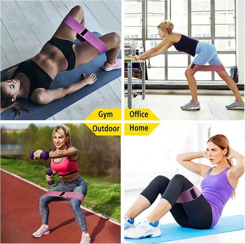 Non Slip Elastic Booty Exercise Belt Workout Bands Women Sports Fitness Resistance Bands for Legs and Butt Exercise Bands