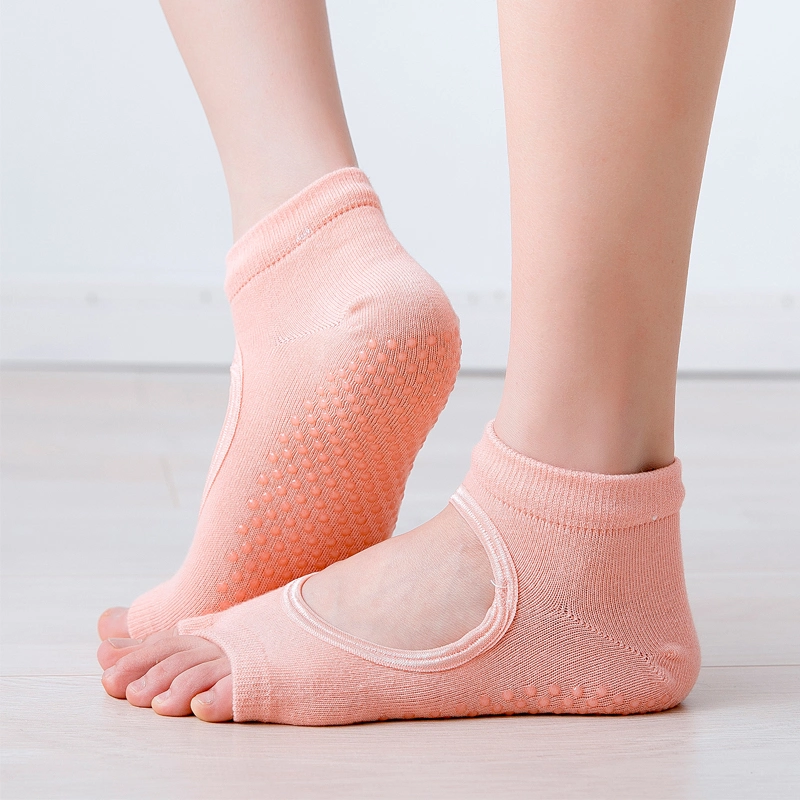 New Women Anti Slip Yoga Socks Two Toe Sport Cotton Pilates Sock Ventilation