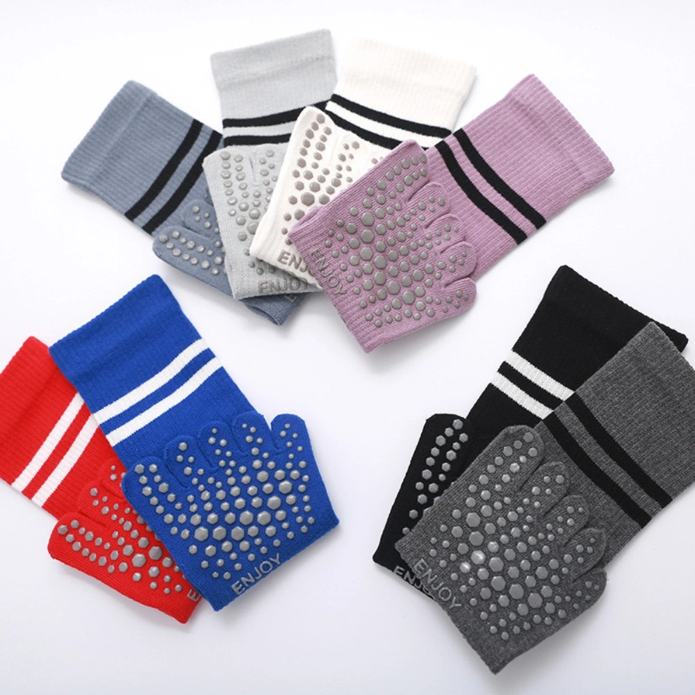 Toe Split Knee High Grip Socks Non-Slip Thermal Yoga Pilates Women Bl23481