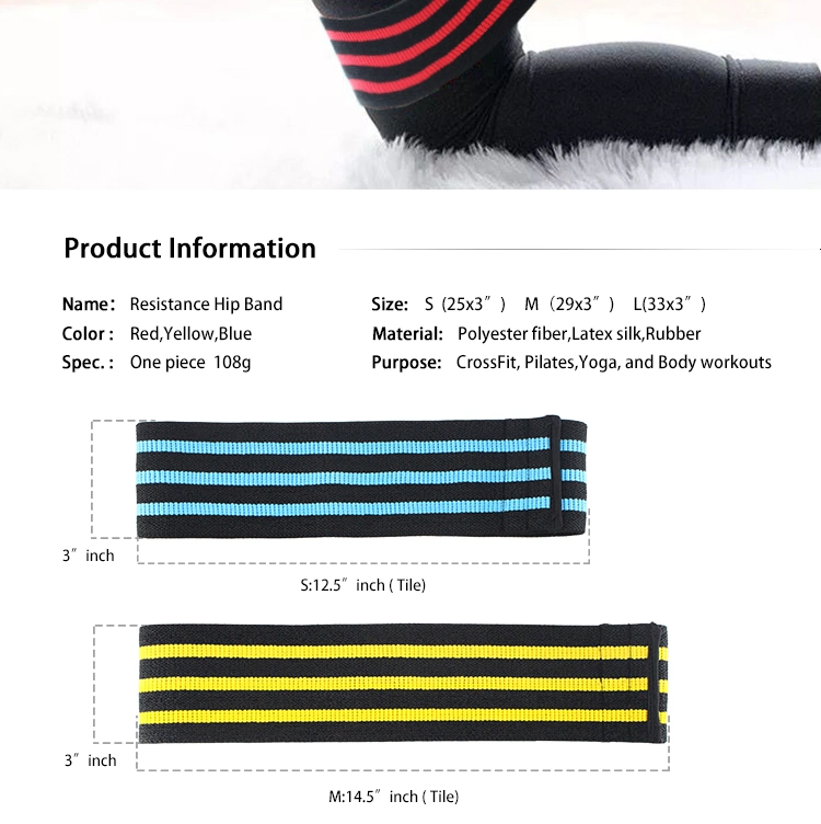 Cloth Cotton Resistance Hip Band Elastic Hip Circle Band Resistance Band