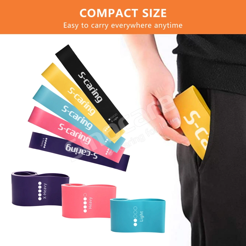 Sinocare Manufacture Fitness Accessories Non Latex Rubber Resistance Bands with Custom Logo