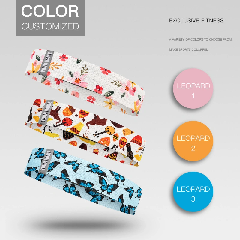 Custom Logo Resistance Band with Leopard Prints, Workout Booty Bands
