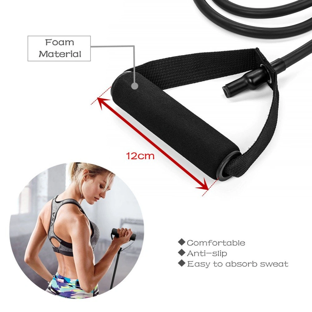 5 Levels Single Resistance Bands with Handles Yoga Pull Ropes Elastic Fitness Exercise Tube Band