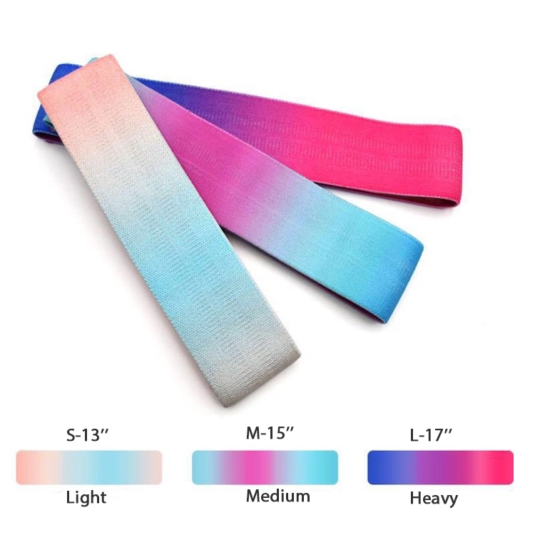 New Iridescent Printed Hip Bands, Rainbow Resistance/Exercise Bands Set, Custom Non-Slip Gradient Color Fabric Fitness Band for Squat Glute Hip Legs Training