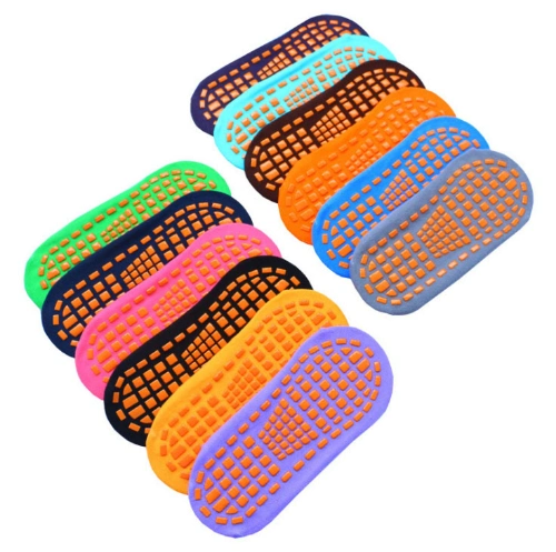 Cheap Anti Resistant Non Slip Polyester Child Socks Indoor Playground Gymastic Bounce Grippy Children Kids Trampoline Socks