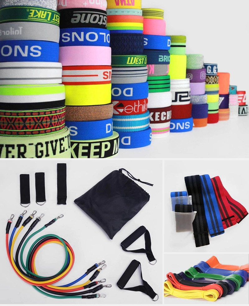 Custom Printed Silicone Woven Elastic Band Fitness Fabric Hip Circle Exercise Resistance Bands