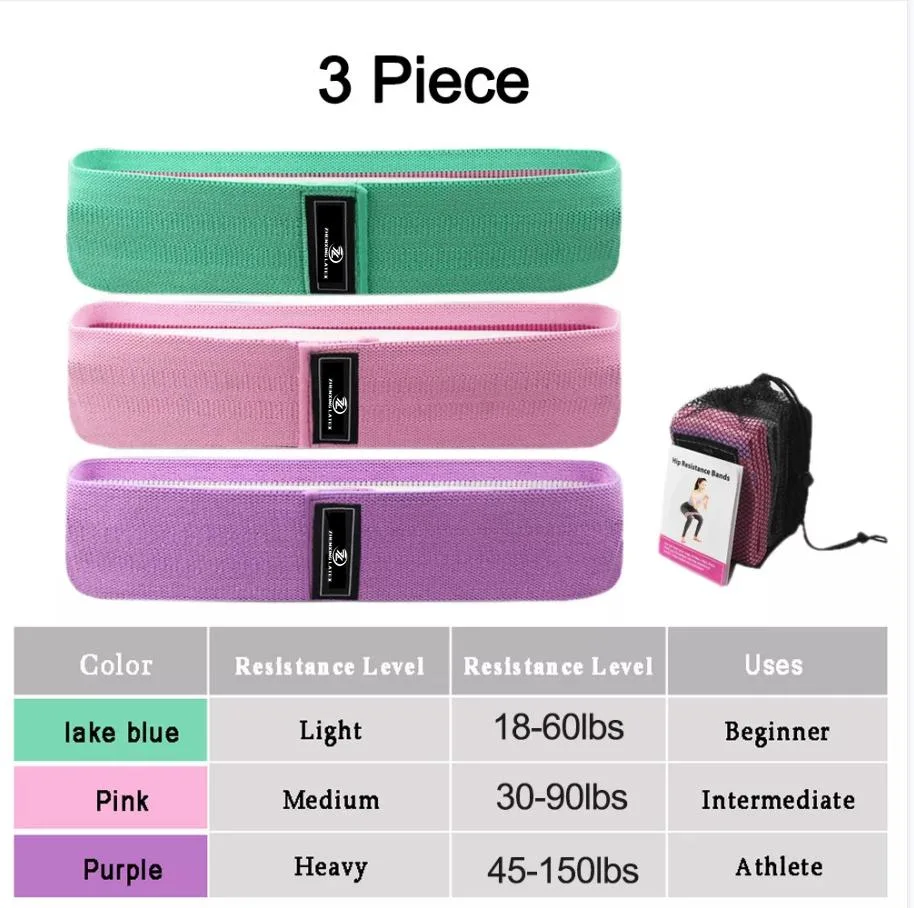 Fitness Elastic Non Slip Wide Circle Exercise Resistance Fabric Booty Bands