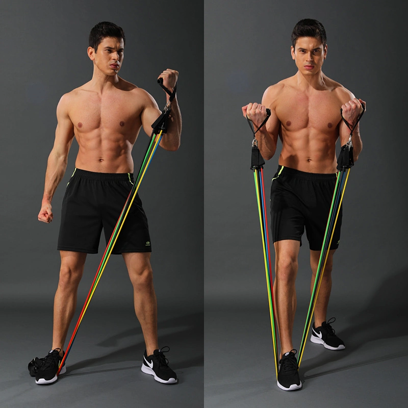 Wholesale 11 PCS Elastic Fitness Rope Set 150lb Fitness Tubes Resistance Exercise Band