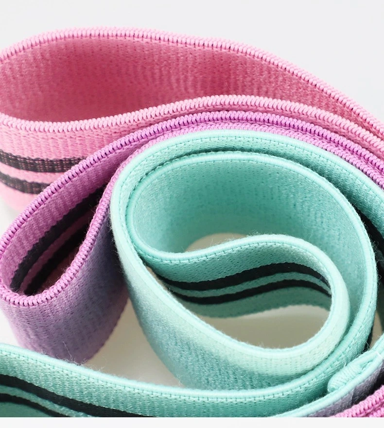 Non Slip Yoga Loop Logo Elastic Custom Fitness Fabric Elastic Band Gym Bands Resistance Band Gym Equipment