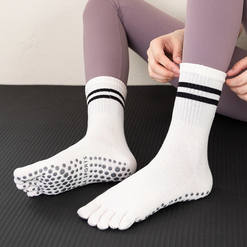 Warm Yoga Pilates Grip Anti-Slip Five Toe Socks