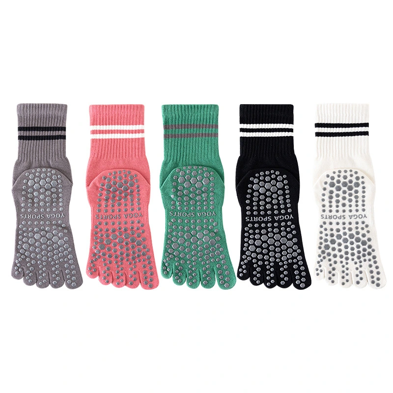 Warm Yoga Pilates Grip Anti-Slip Five Toe Socks