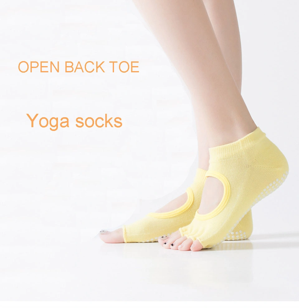 Toeless Non Skid Sticky Grip Yoga Socks Women Anti Slip Pilates Socks
