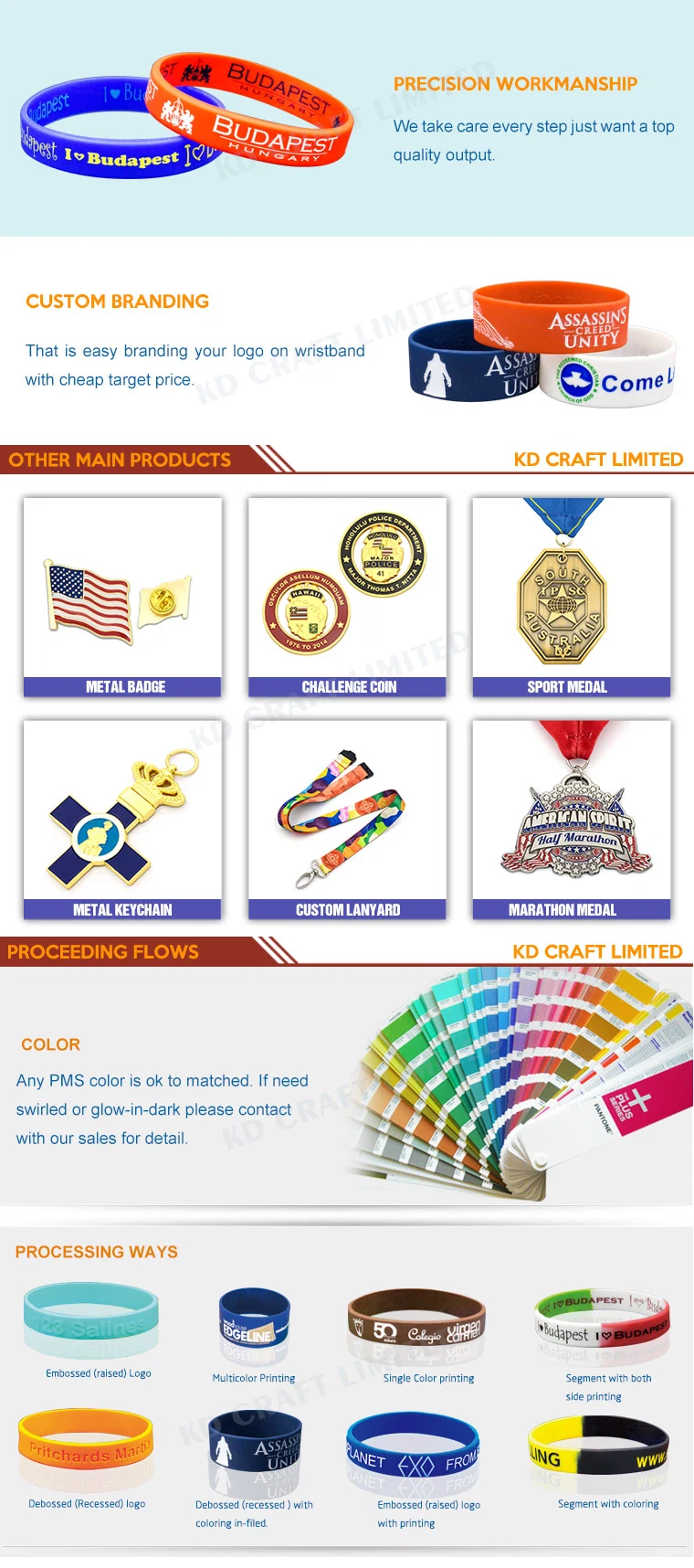 Custom Segmented Silicone Printing Wristband for Gift