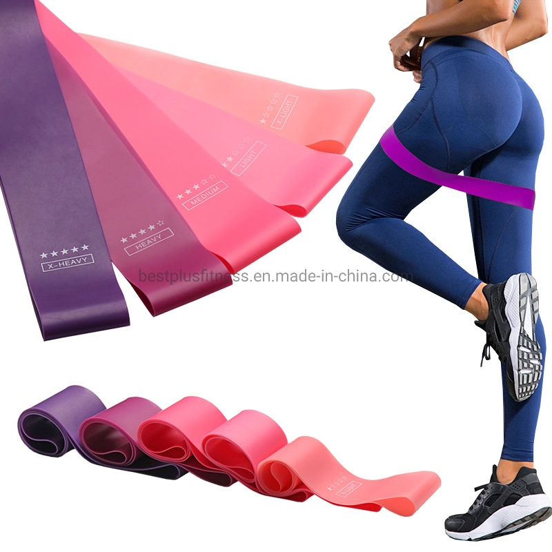 Resistance Fitness Exercise Loop Bands with 5 Different Resistance Levels - Free Stylish Carrying Case Included - Ideal for Home Gym Yoga Workouts Training