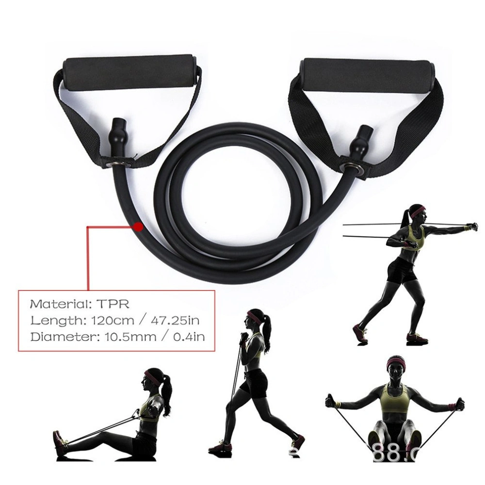 5 Levels Single Resistance Bands with Handles Yoga Pull Ropes Elastic Fitness Exercise Tube Band