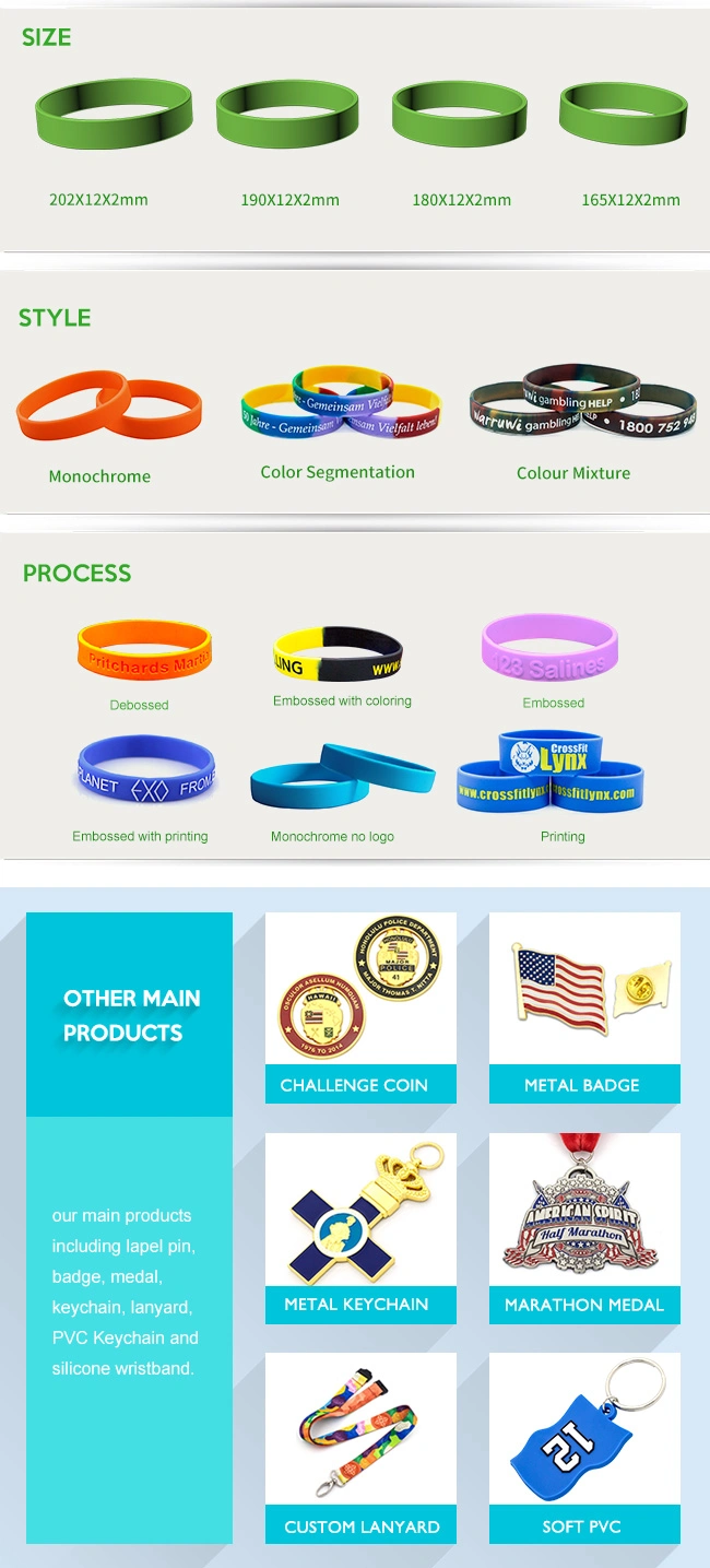 Chinese Supplier Custom Eco Friendly Screen Printing Silicone Wristband Laser Engraving Logo
