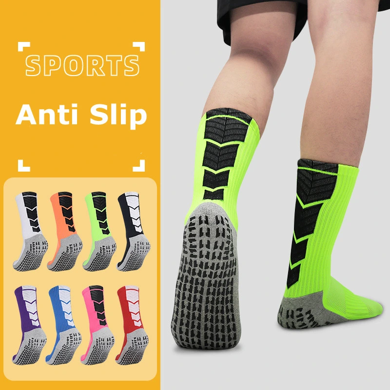 Unisex Men Kids Anti Slip Cotton Crew Sock Non Slip Compression Soccer Sport Football Basketball Sports Grip Socks