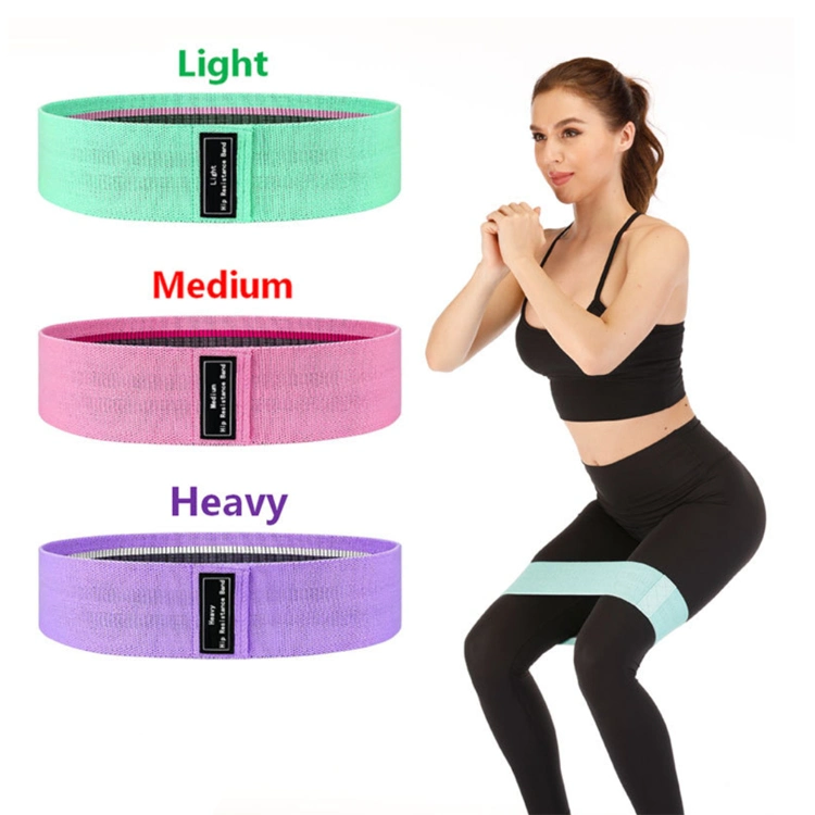 Dongguan Yoga Equipment Factory Directly Sale Stretch Hip Circle Loop Bands Set, Custom Logo Yoga Fitness Fabric Resistance Band for Squat Pilates Training