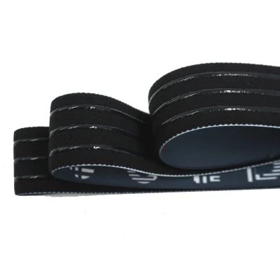 Kostenloses Muster Custom Logo Anti-Rutsch Elastisches Webbing 2,5 Cm Breite 3 Lines Ribbon Silikon bedrucktes elastisches Greiferband für Radfahren
