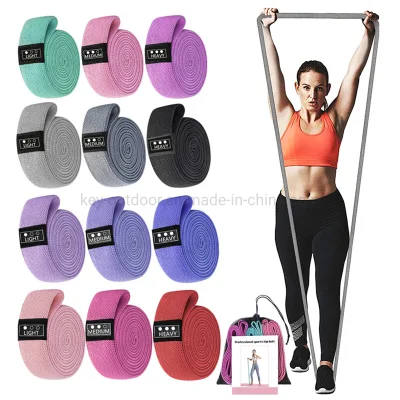 Beliebte Gym Übung Schleife Baumwolle Stoff Pull-up Assist lang Widerstandsband Stretch-Bänder mit benutzerdefinierten Logo