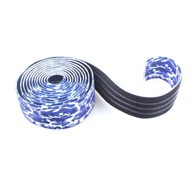 Kostenloses Muster Custom Logo Anti-Rutsch Elastisches Webbing 2,5 Cm Breite 3 Lines Ribbon Silikon bedrucktes elastisches Greiferband für Radfahren