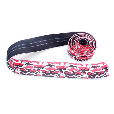 Kostenloses Muster Custom Logo Anti-Rutsch Elastisches Webbing 2,5 Cm Breite 3 Lines Ribbon Silikon bedrucktes elastisches Greiferband für Radfahren